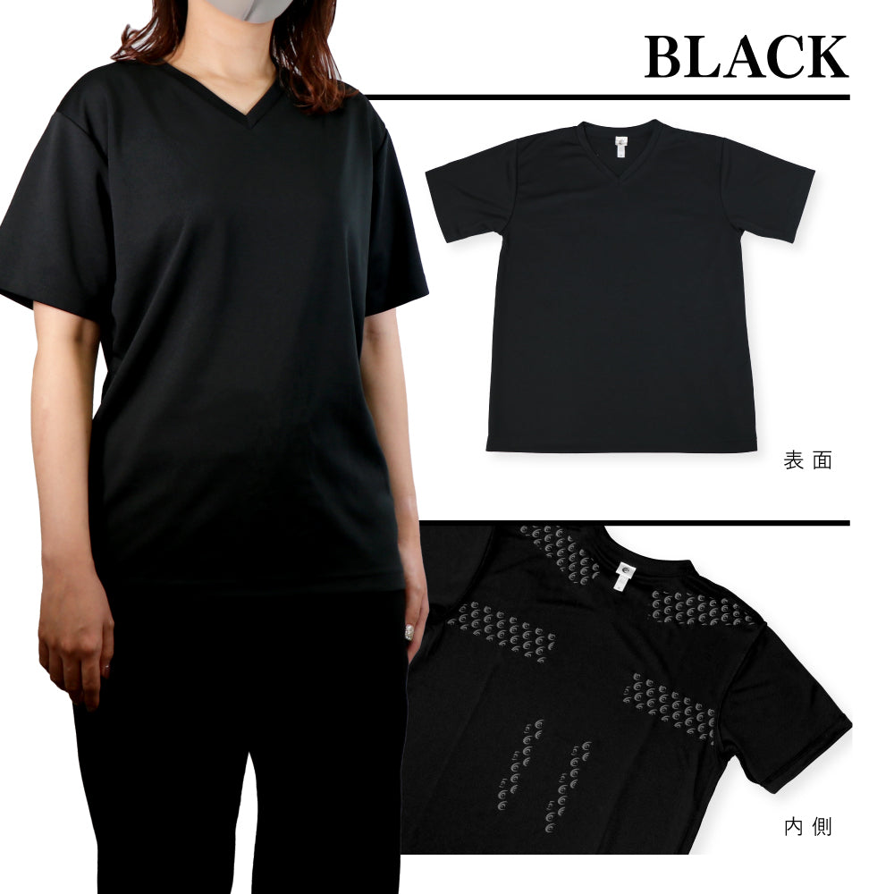 新品リライブシャツ黒Lサイズ Uネック1枚、Vネック1枚